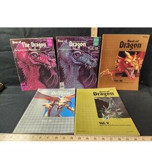 Vintage Dungeons & Dragons Best Of Dragon Magazine Volume 1-5 Used Great Shape